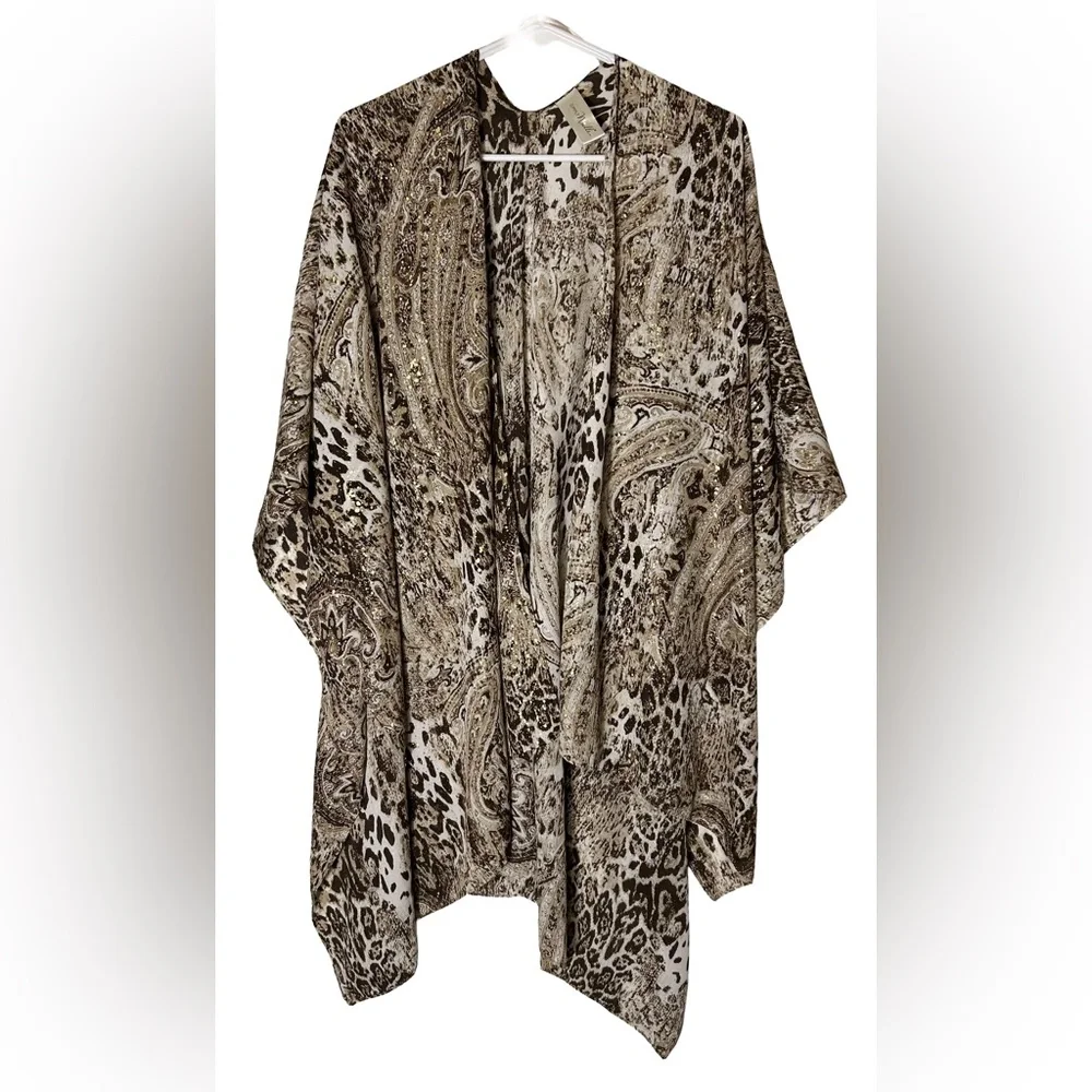 Simply Noelle Brown Leopard Print Wrap Gold Highlights